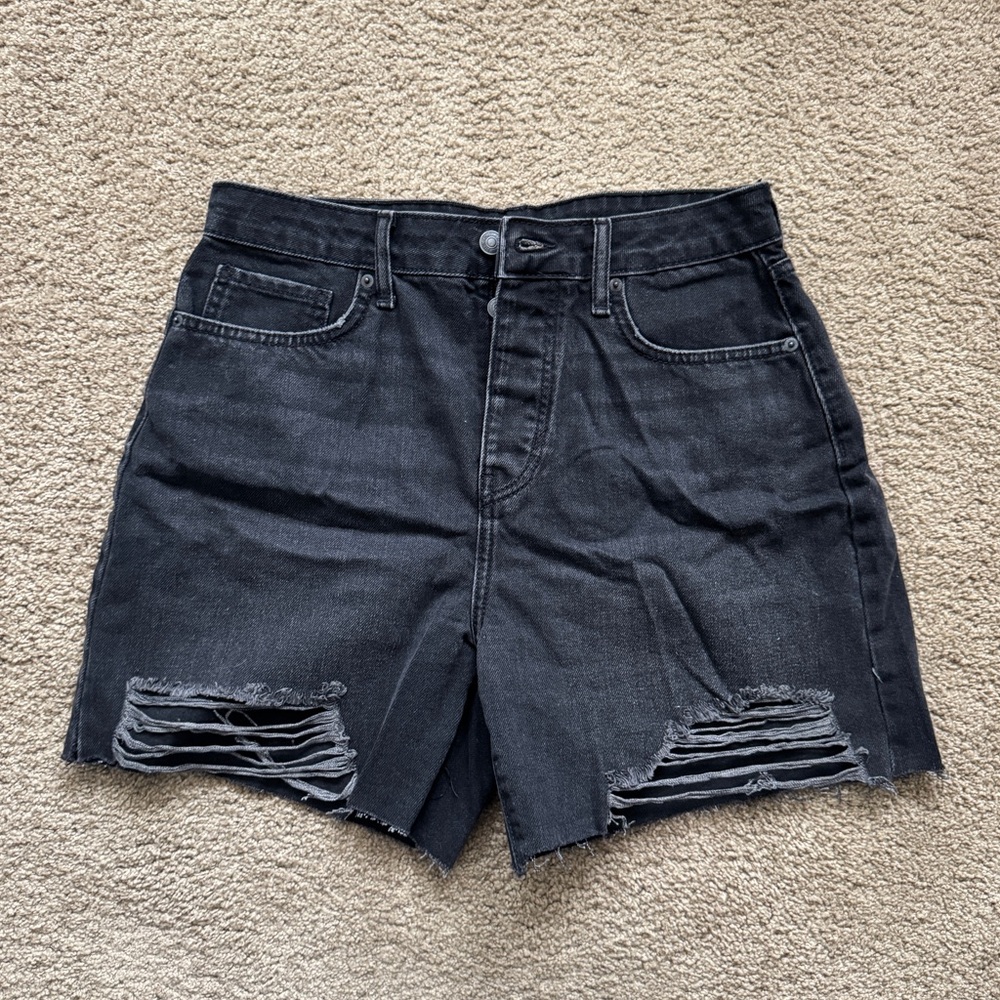 Black Denim Shorts